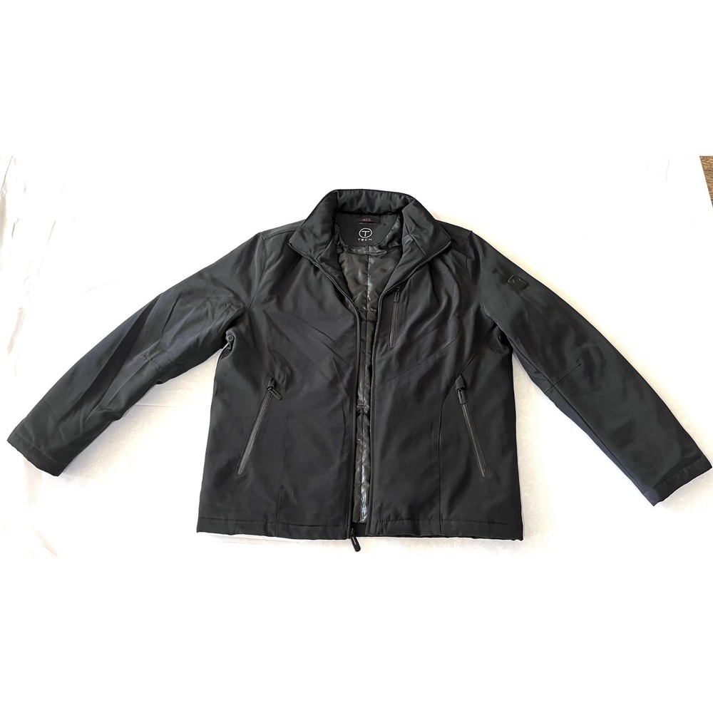 TUMI T-Tech Mens Medium Black Insulated Jacket Full Zip Travel Coat Size M